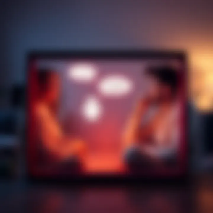 A spirit box showing a humorous interaction with a young couple, as a voice playfully tells the boyfriend not to look at the spirit. The couple looks surprised and amused in their living room.