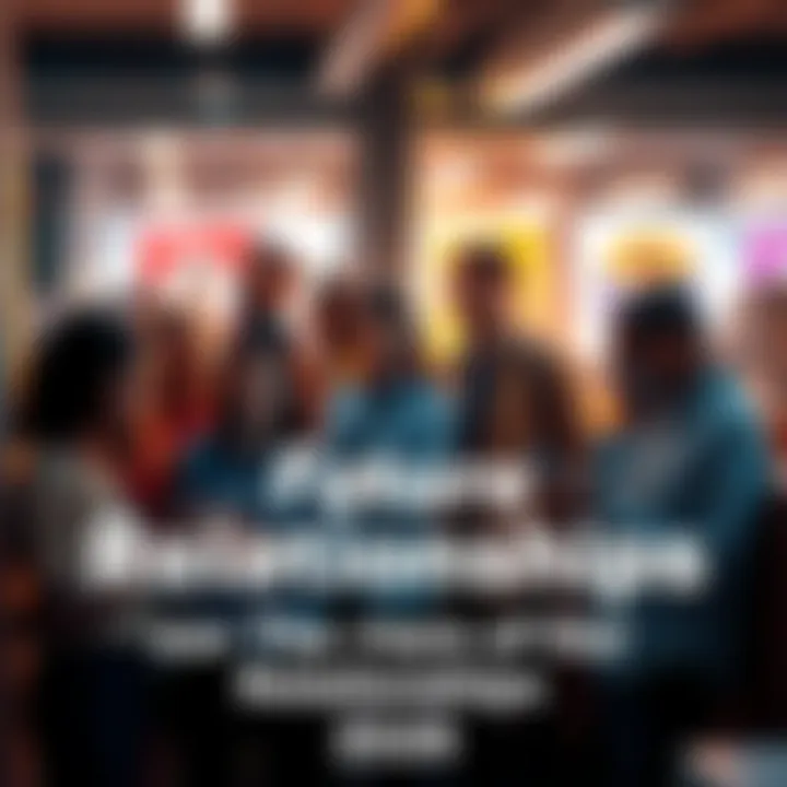 A group of diverse people using technology to connect and communicate, showcasing various forms of interaction in a modern setting.