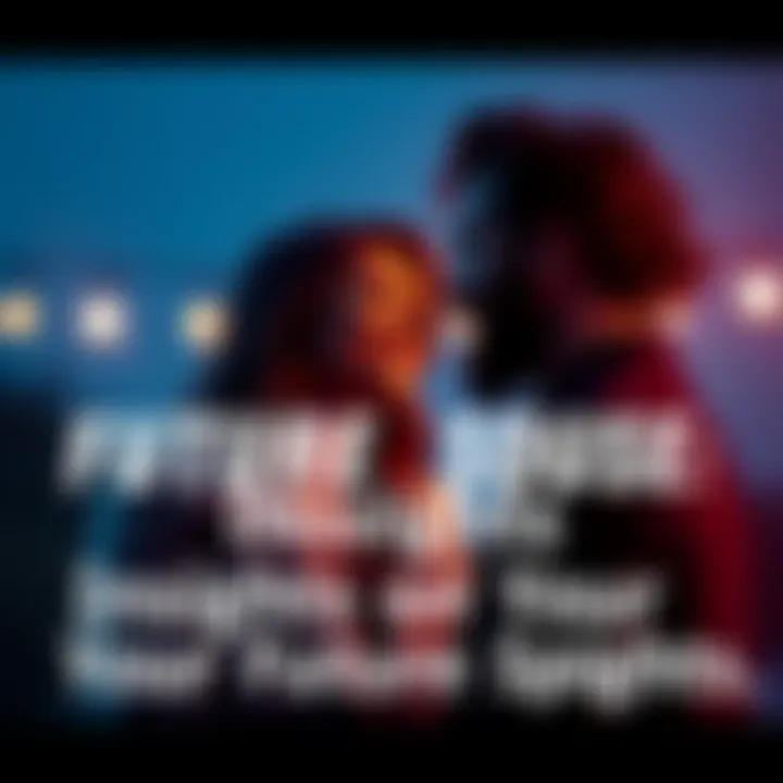 Future Spouse Insights A couple looking happily at each other in a serene setting, symbolizing love and partnership, with soft lighting around them.