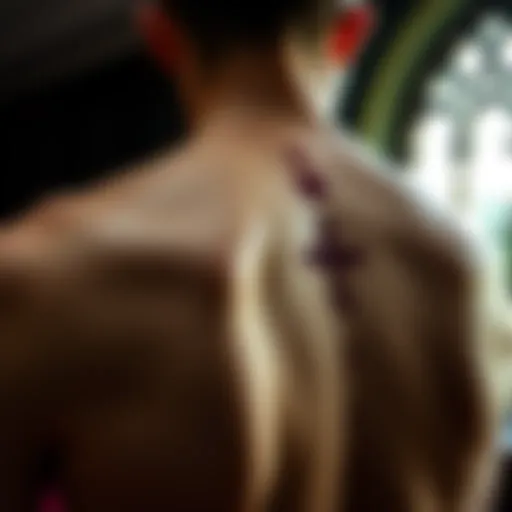 A close-up of mysterious marks on a person's back, hinting at a ghostly encounter at Fyvie Castle after a guided tour.