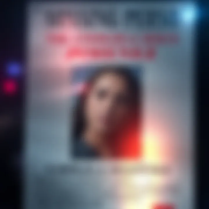 A missing person poster featuring Gabriela Rico Jiménez with her photo and details about her disappearance.