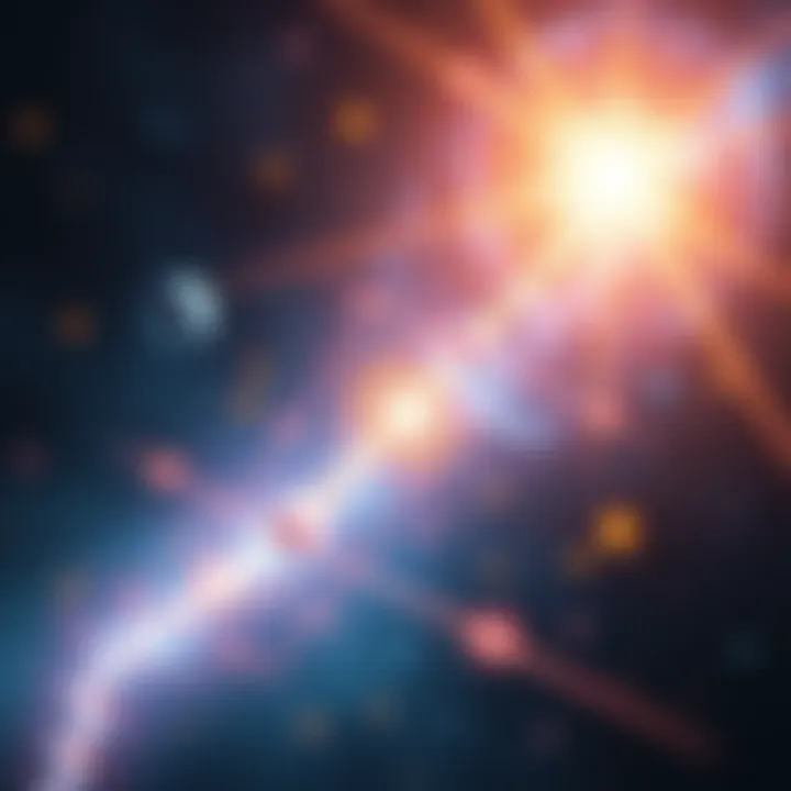 A mesmerizing visualization depicting cosmic signals traversing the universe, symbolizing new understanding in galactic communication.