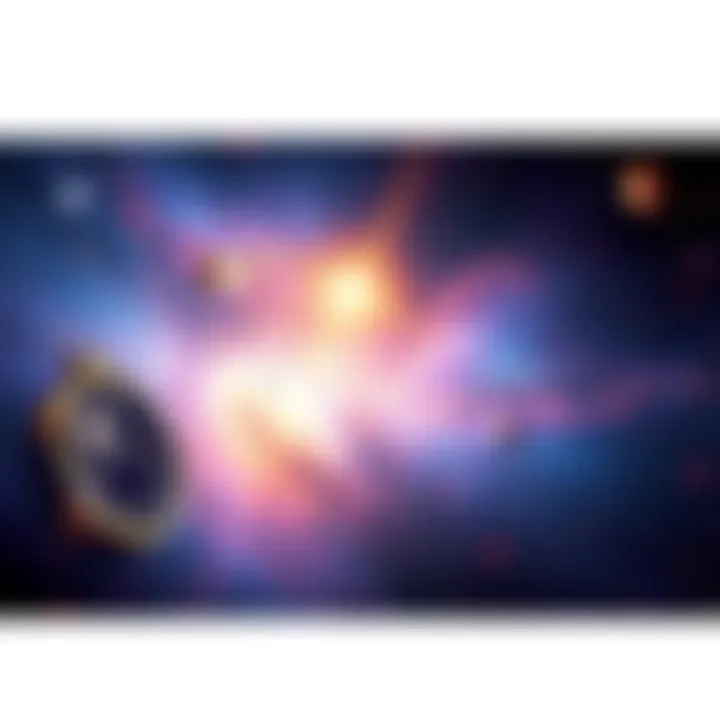 A vast galaxy filled with stars and cosmic elements, representing the universe and the concept of time