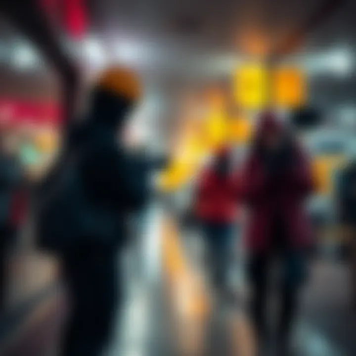 Real footage showing individuals following and filming a victim in a public area