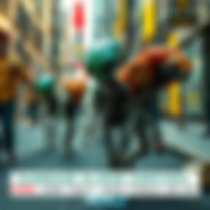 Garbage Aliens on Earth Strange creatures resembling aliens made of trash are exploring a city street, causing curiosity among people nearby.