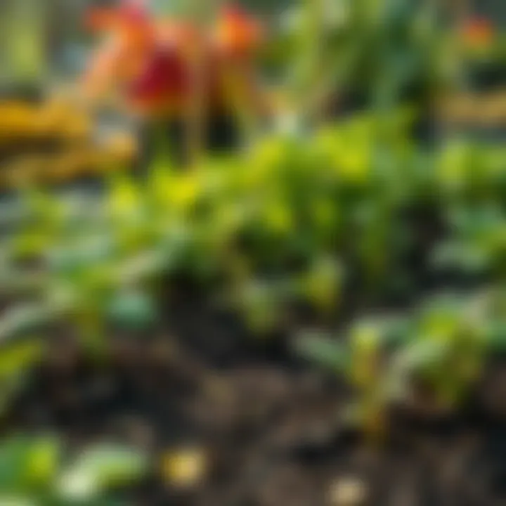 A vibrant garden filled with strong plants and rich soil, showcasing the positive effects of Bigfoot mycorrhizae on growth.