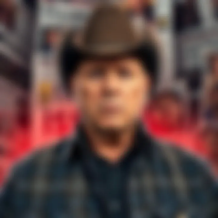 Garth Brooks stands with a serious expression, surrounded by headlines about accusations, highlighting the unsettling rumors about him.