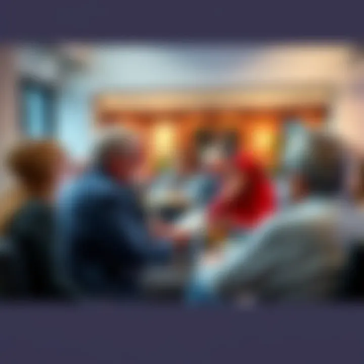 People discussing Gary Renard's teachings from ACIM in a group setting with books and notes