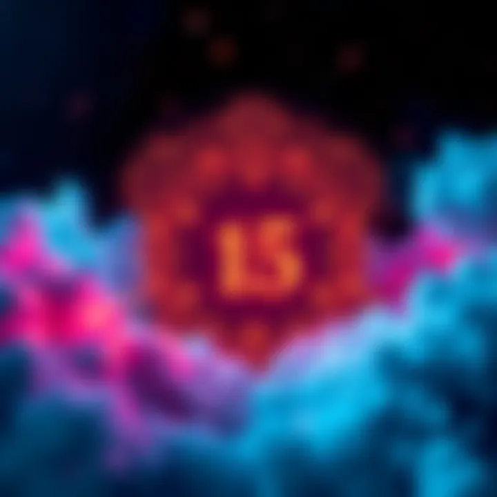A visual representation of Gate 15 showcasing chaotic energy with contrasting elements of calmness, symbolizing personal growth and challenges.