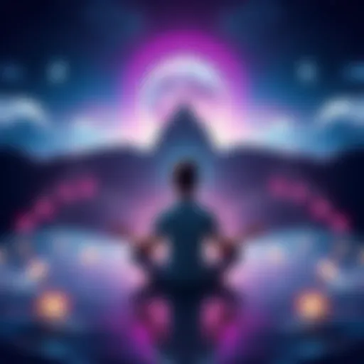 A serene scene depicting a person meditating with sound waves around them, symbolizing exploration of consciousness.