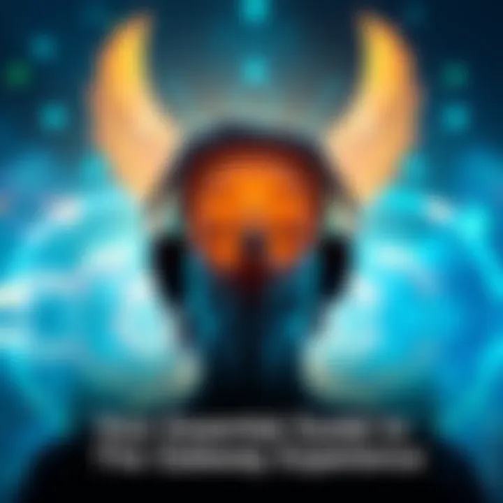 A person meditating peacefully with a headset, surrounded by calming visuals representing exploration and understanding.