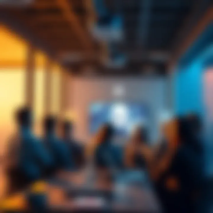 Group of people engaging in an online course session for Gateway Voyage, discussing their experiences and feedback.