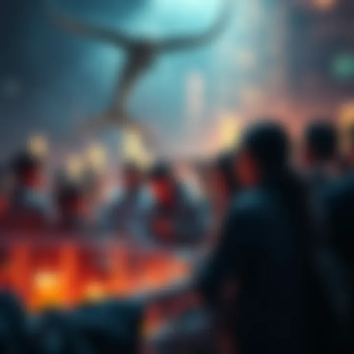 A group of people sharing their experiences and insights about Leviathan, surrounded by an inspiring atmosphere.