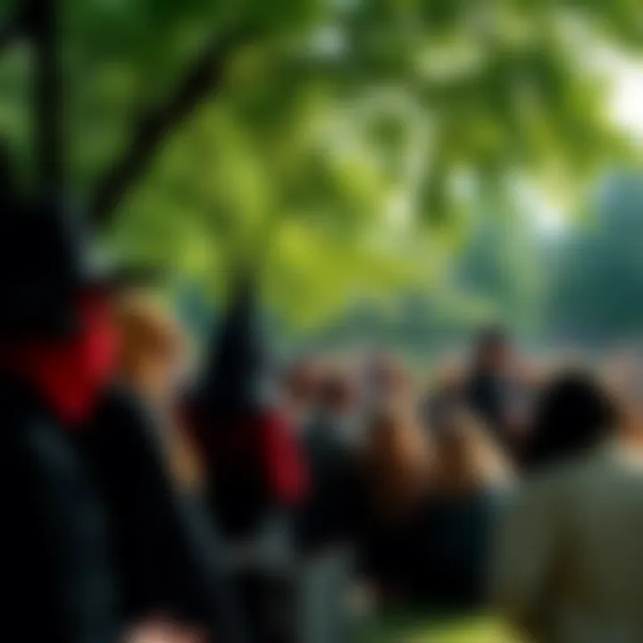 A diverse group of people gathered in a park, discussing spirituality and witchcraft in Baltimore.