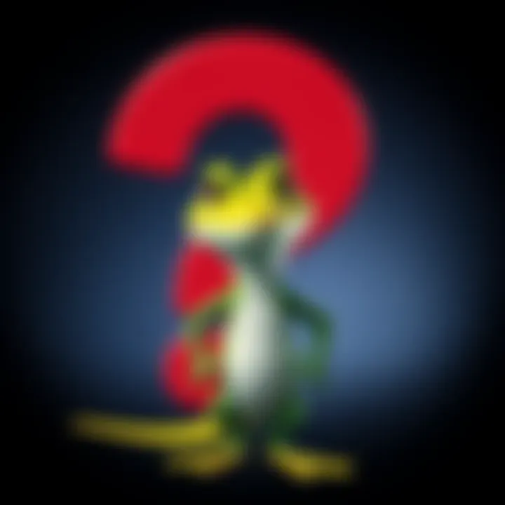 A cartoon lizard representing Geico insurance stands in front of a question mark, symbolizing skepticism about its legitimacy.