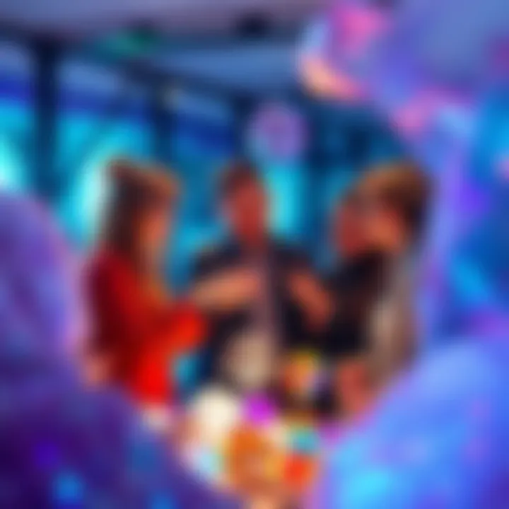 A group of people discussing gemstones, exchanging tips and experiences about their friendship and love for gems