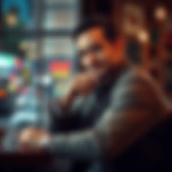 Gemini man in a thoughtful pose A Gemini man sits in a cozy cafรฉ, looking contemplative with a hint of a smile, reflecting his dual nature of warmth and reserve.