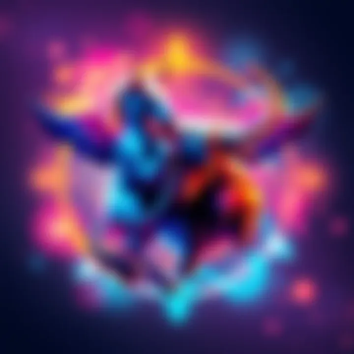 A Gemini and Taurus symbol blending together with vibrant colors, representing their relationship dynamics.