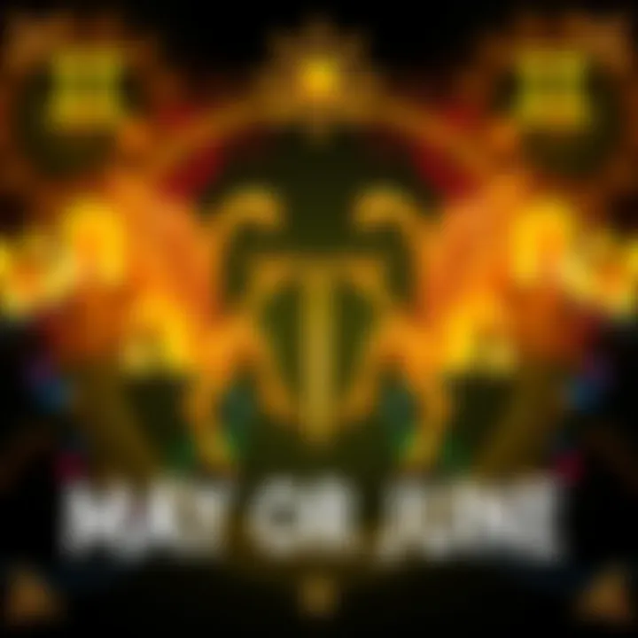 Representation of the Gemini zodiac sign with symbols for May and June