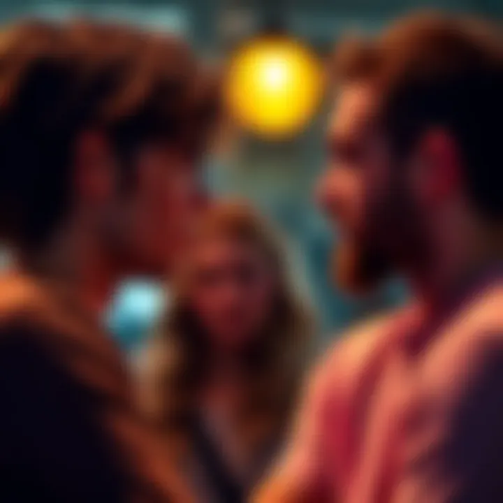 A person looking thoughtfully while talking to a friend, showing a range of emotions in a conversation.