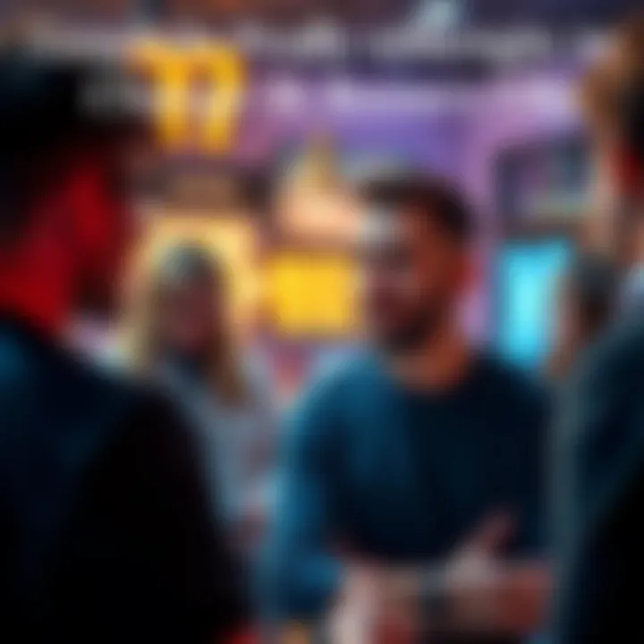 Gemini Influencing a Group Conversation A person with a lively expression speaking to a group, using expressive body language to engage others in conversation.