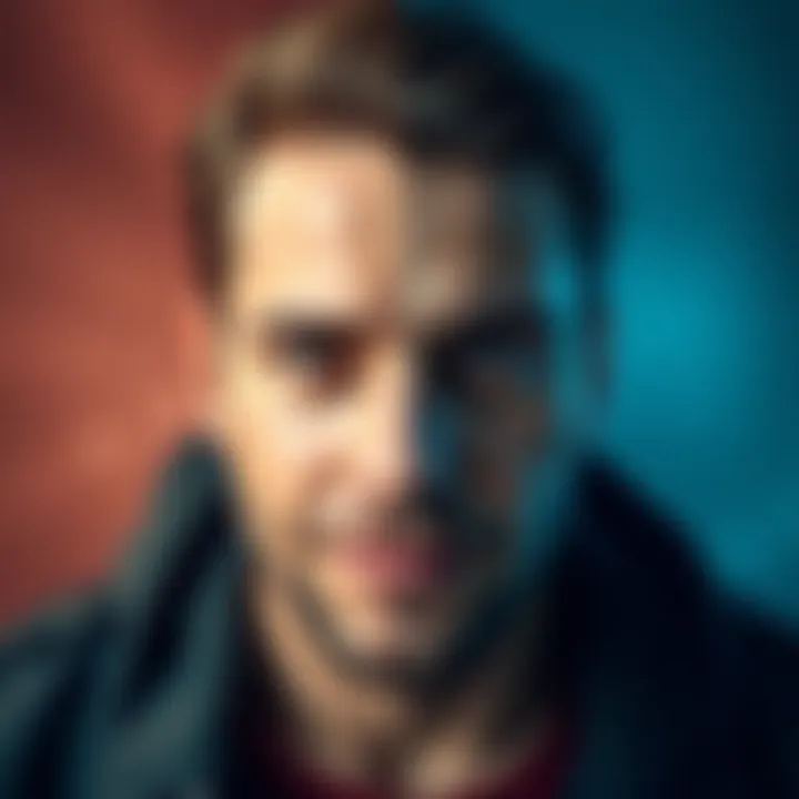 A split portrait of a Gemini man showing two contrasting sides: a smiling, sociable side and a serious, introverted side.