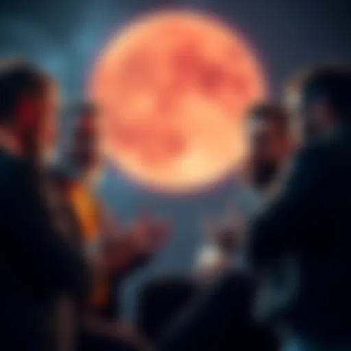 A group of men discussing their traits related to Gemini moon, showcasing their flippant and detached communication styles.