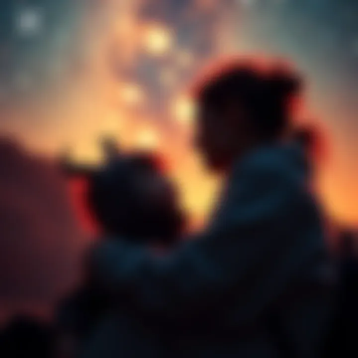 Gemini Parent with Capricorn Child A Gemini parent and their Capricorn child share a moment, showcasing their unique bond under the stars.
