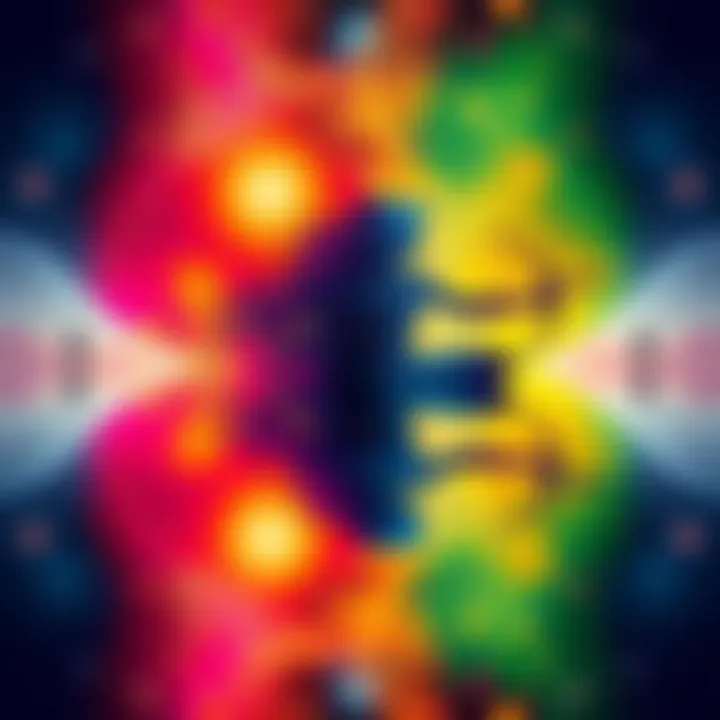 A vibrant illustration depicting the duality of Gemini and Sagittarius, showcasing astrological symbols and constellations in a harmonious blend, representing personal growth and relationship dynamics.