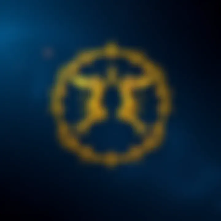 A Gemini zodiac symbol surrounded by stars and a cosmic background, representing hope and guidance during tough times.