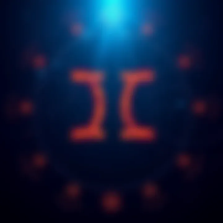 A graphic representation of the Gemini zodiac symbol surrounded by stars, symbolizing the traits of individuals born in June.