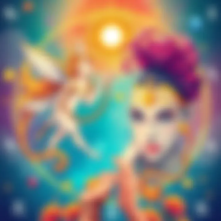 Illustration showing the differences between Gemini and Virgo, with Gemini depicted as a bright, lively figure and Virgo as a more reserved, thoughtful character. Bright colors and energetic elements surround Gemini, while Virgo is framed in muted tones with symbols of organization and detail.