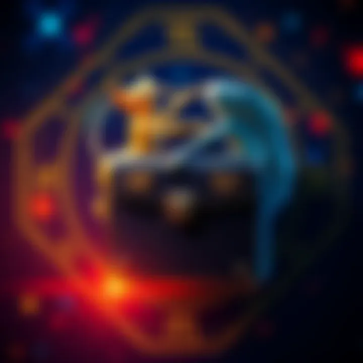 A Gemini symbol with a briefcase and zodiac traits around it, representing career and personality alignment.