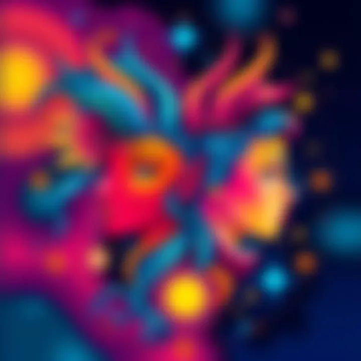 Gemini Zodiac Sign Illustration A colorful illustration of the Gemini zodiac sign, showing two faces representing duality, surrounded by stars and celestial elements.