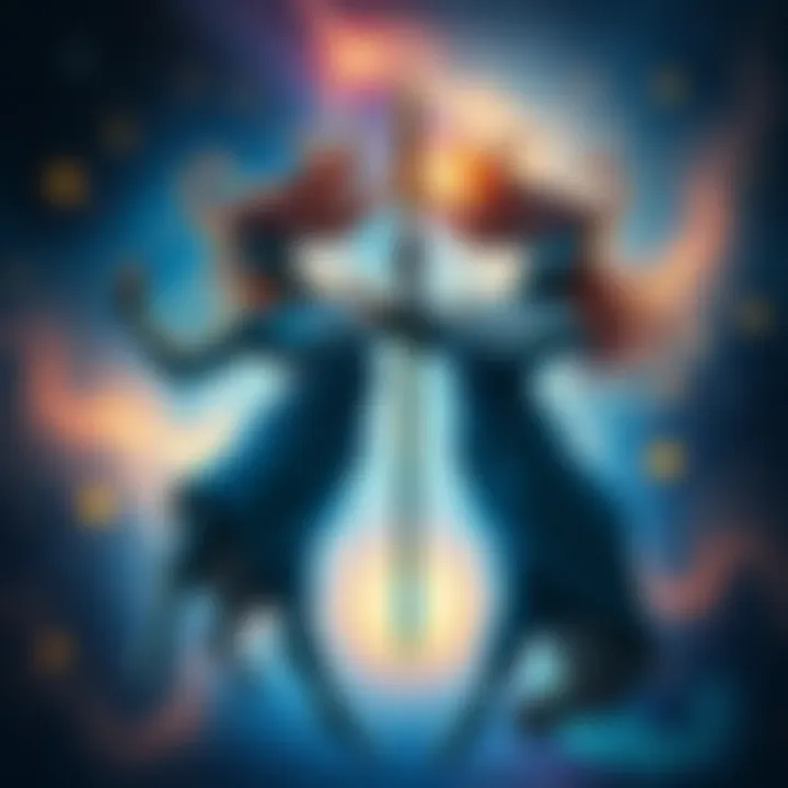 An artistic representation of the Gemini zodiac sign, featuring two figures symbolizing duality and control, surrounded by stars.