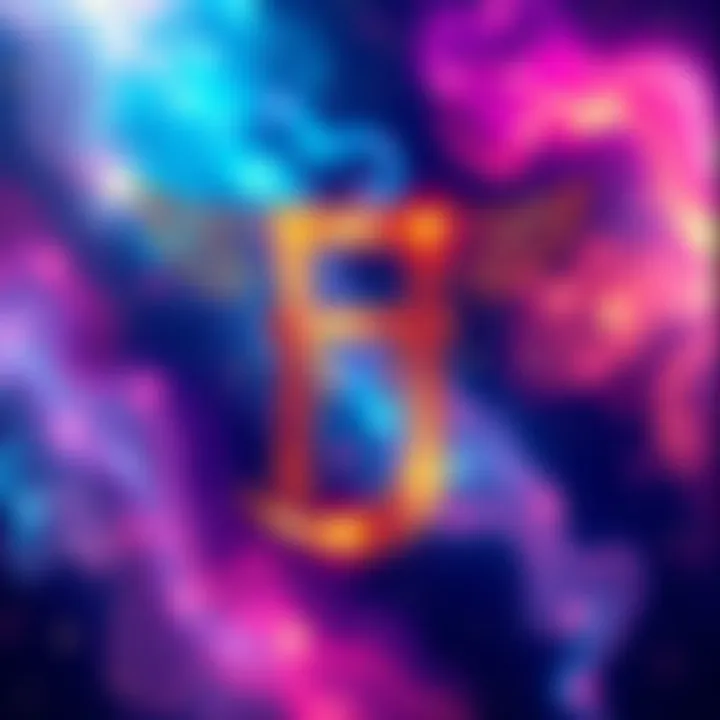 A graphic representation of the Gemini zodiac sign with stars and a colorful background