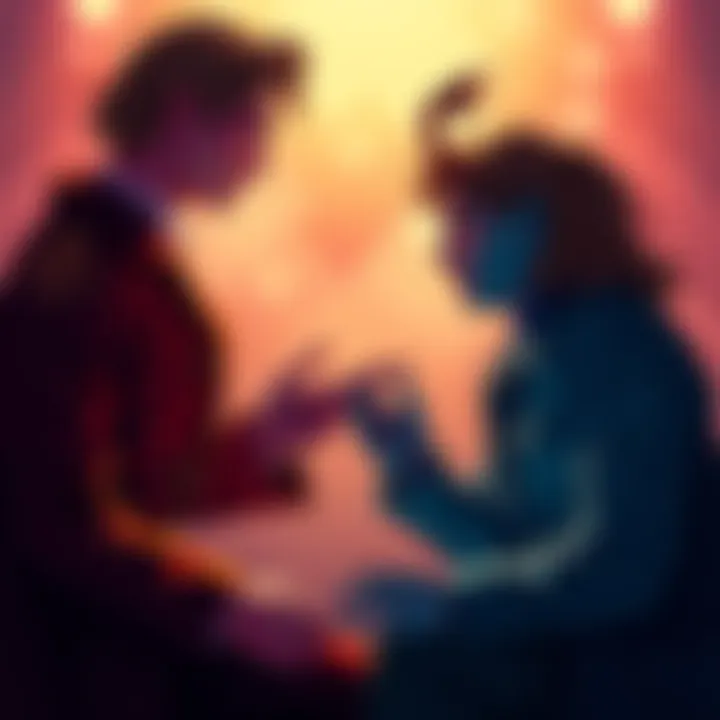 Two individuals representing Geminis engage in a spirited debate, showcasing contrasting perspectives about stability and intentions.