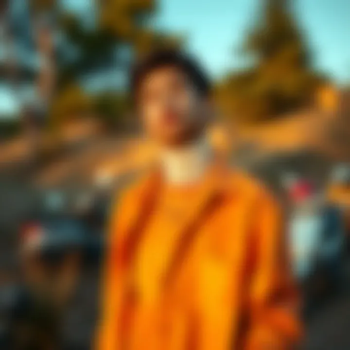 Individual in a peaceful setting, expressing their gender identity through fashion and body language, surrounded by nature.