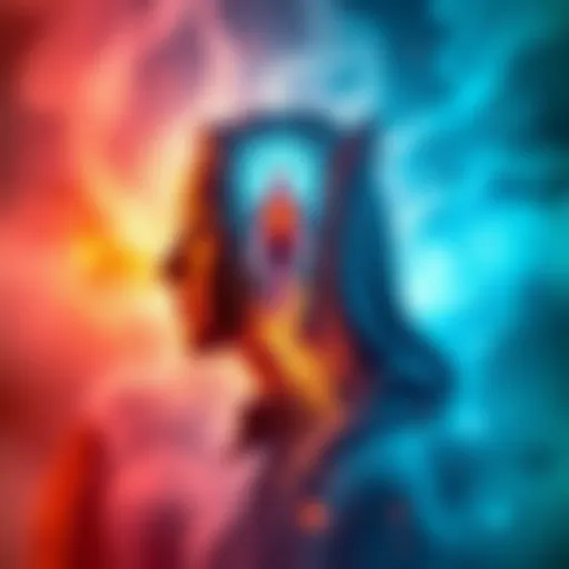 A visual representation of male and female symbols intertwined with a spiritual background, symbolizing the concept of gender in reincarnation.