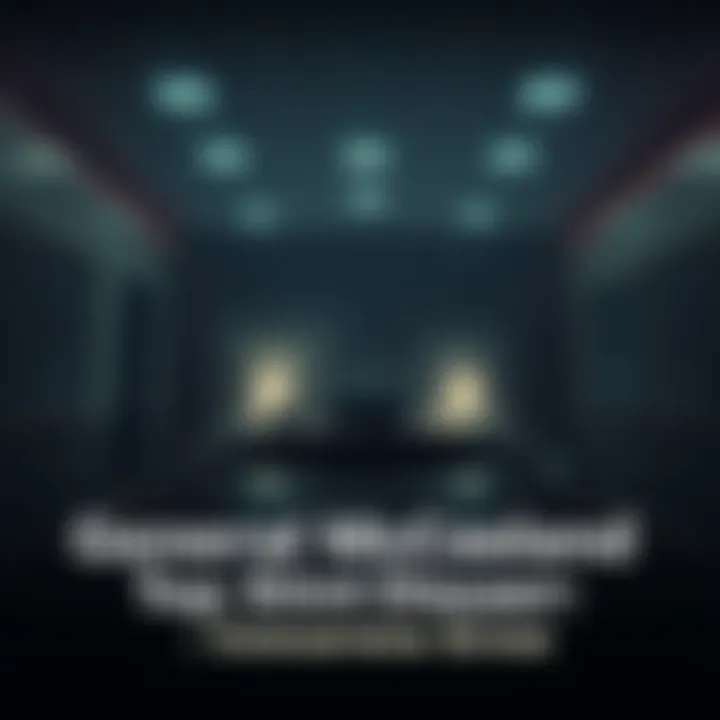 A darkened room with an empty desk and a military cap, symbolizing the disappearance of General McCasland and top scientists.