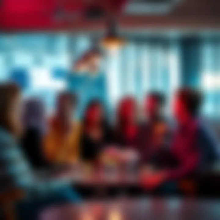 A diverse group of people engaged in a lively conversation about their ages across different generations, including Gen X and Millennials.