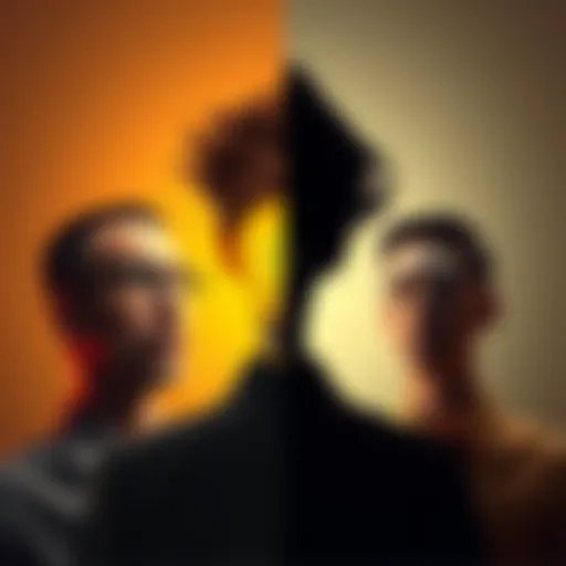 A split image showing a person with a light bulb symbolizing genius on one side and a person with a question mark symbolizing foolishness on the other side.