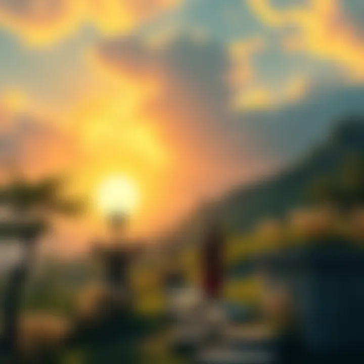 A serene scene illustrating a devotee's path towards discovering a genuine Pure Land sangha, with symbols of Buddhism and elements reflecting the UK landscape.