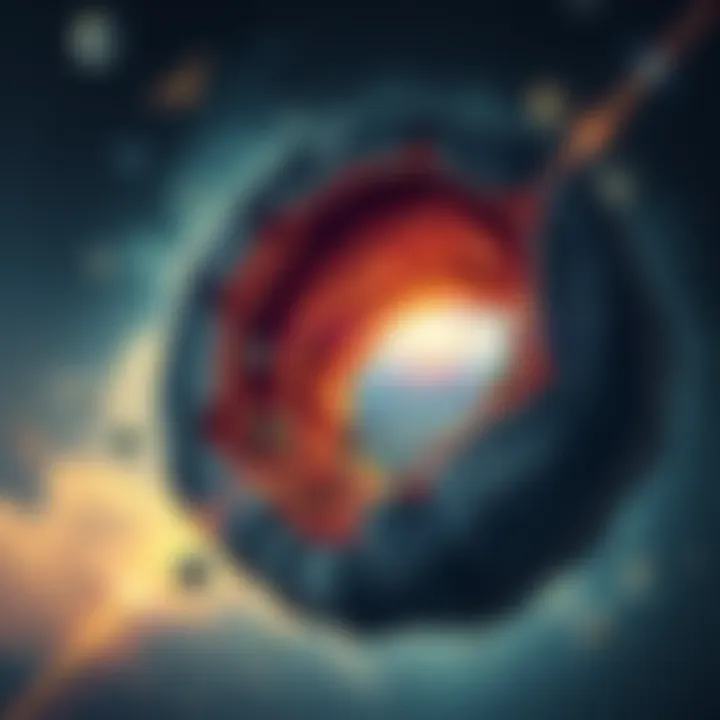 Illustration of a hollow Earth resembling a geode with life inside and around it