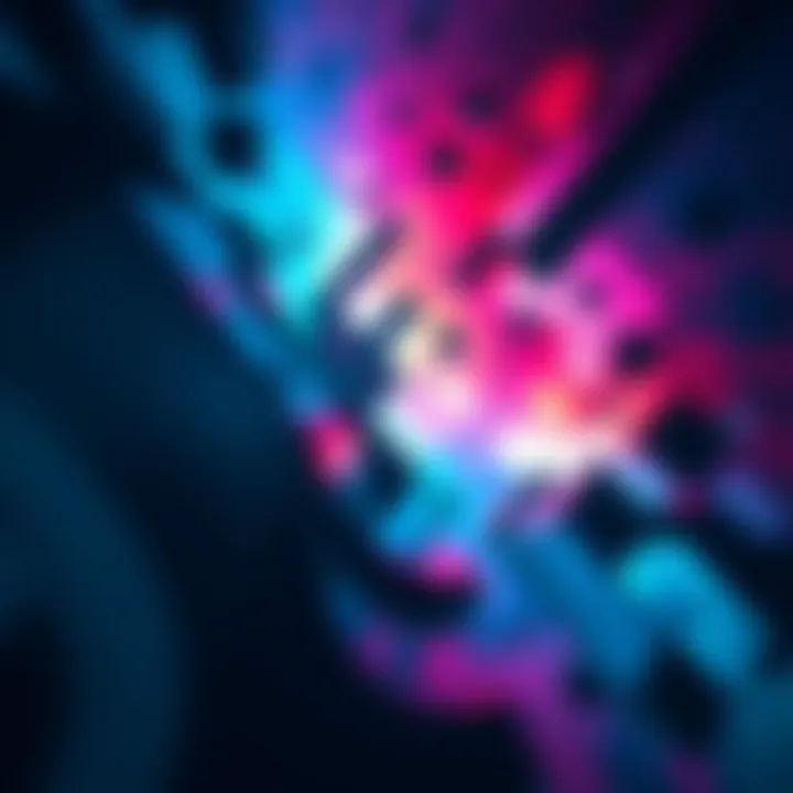 A vivid dream scene with abstract geometric shapes and patterns swirling in dark colors, reflecting the concept of geometric nightmares.