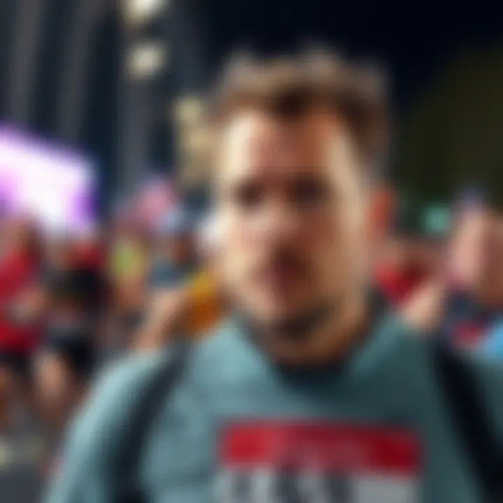 Utah man George Zinn with a serious expression during a marathon, reflecting on his recent bomb threat charges