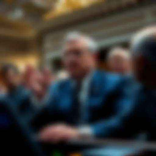 George Knapp speaking passionately at a congressional hearing about UFOs, flanked by whistleblowers, urging for accountability and transparency.
