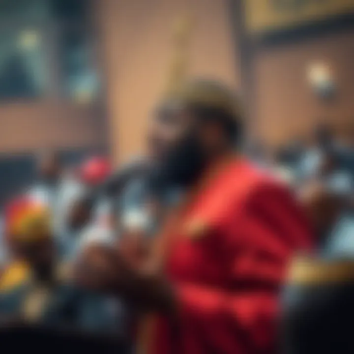 A Ghanaian prophet delivers a speech to a captivated audience, as people listen intently on the eve of Christmas.