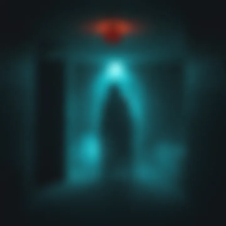 Ghostly Encounter Photo A captured moment of a ghostly figure in a dimly lit room, creating an eerie atmosphere.