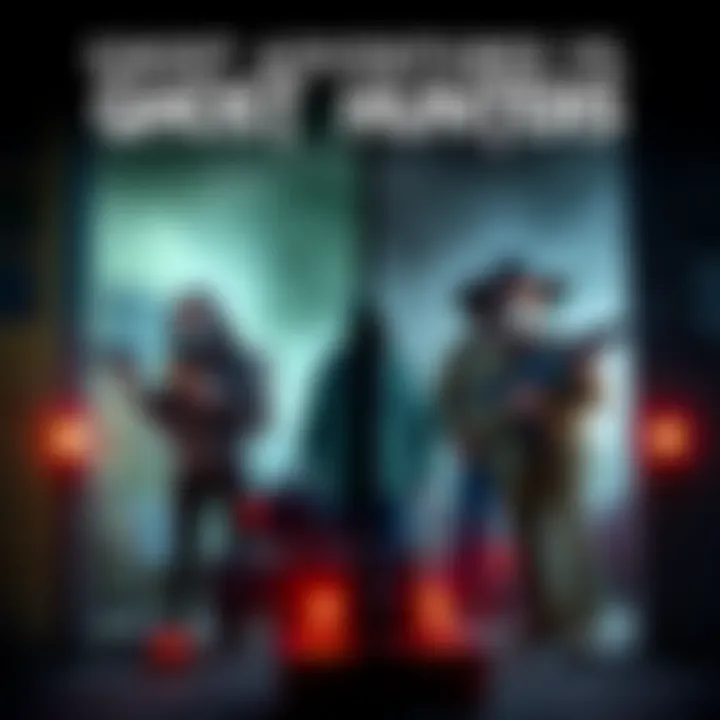 A split image showcasing hosts from Ghost Adventures and Ghost Hunters investigating a haunted location, surrounded by ghost hunting equipment.